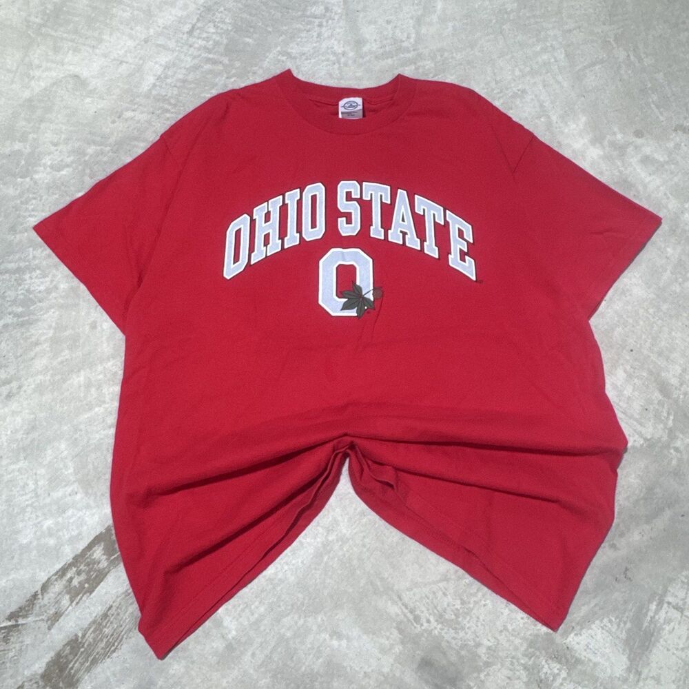 Ohio State Buckeyes T Shirt Mens XL Red Block O Spell Out Delta Pro Weight Tee